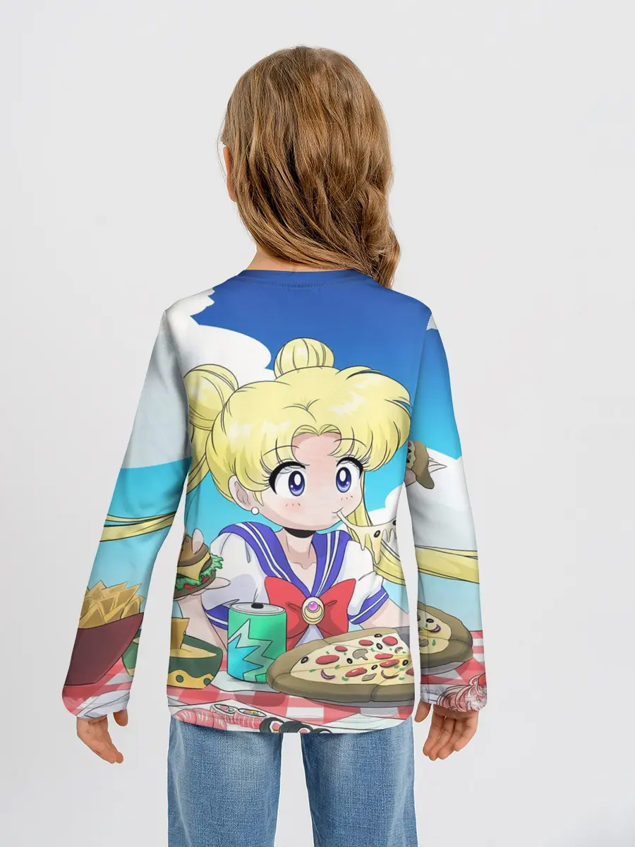 Детский лонгслив / Пицца Мун