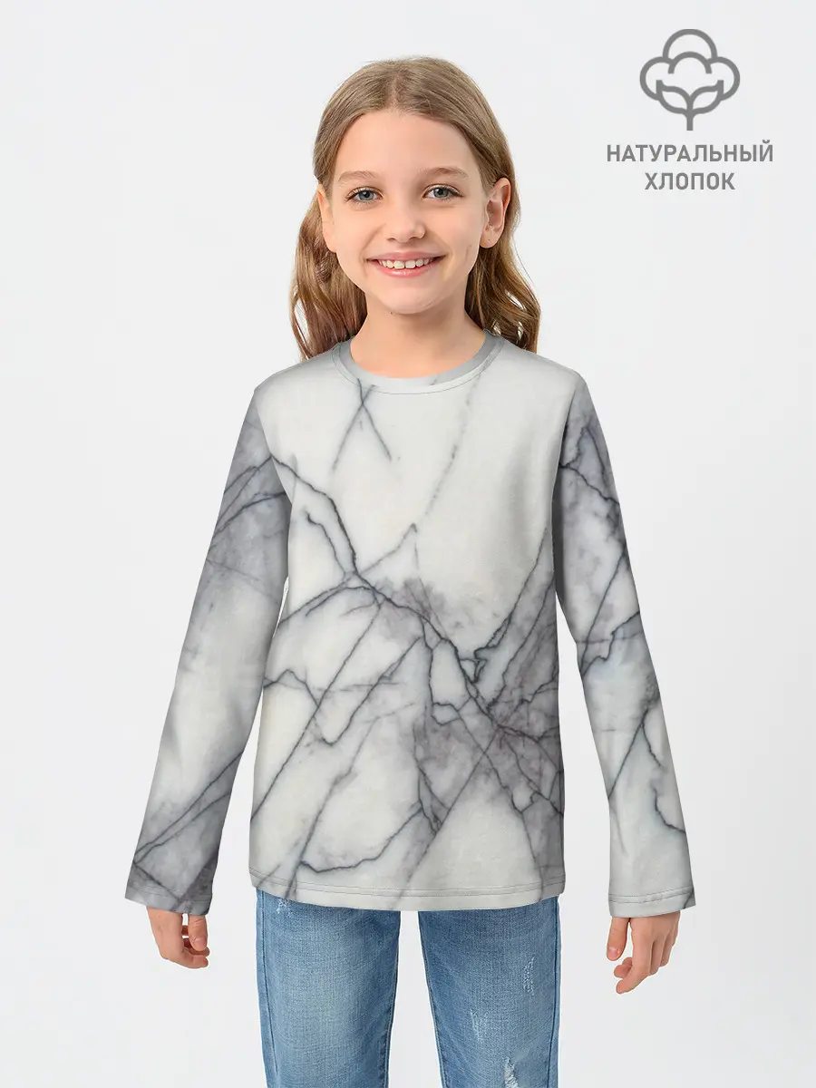 Детский лонгслив / Мрамор