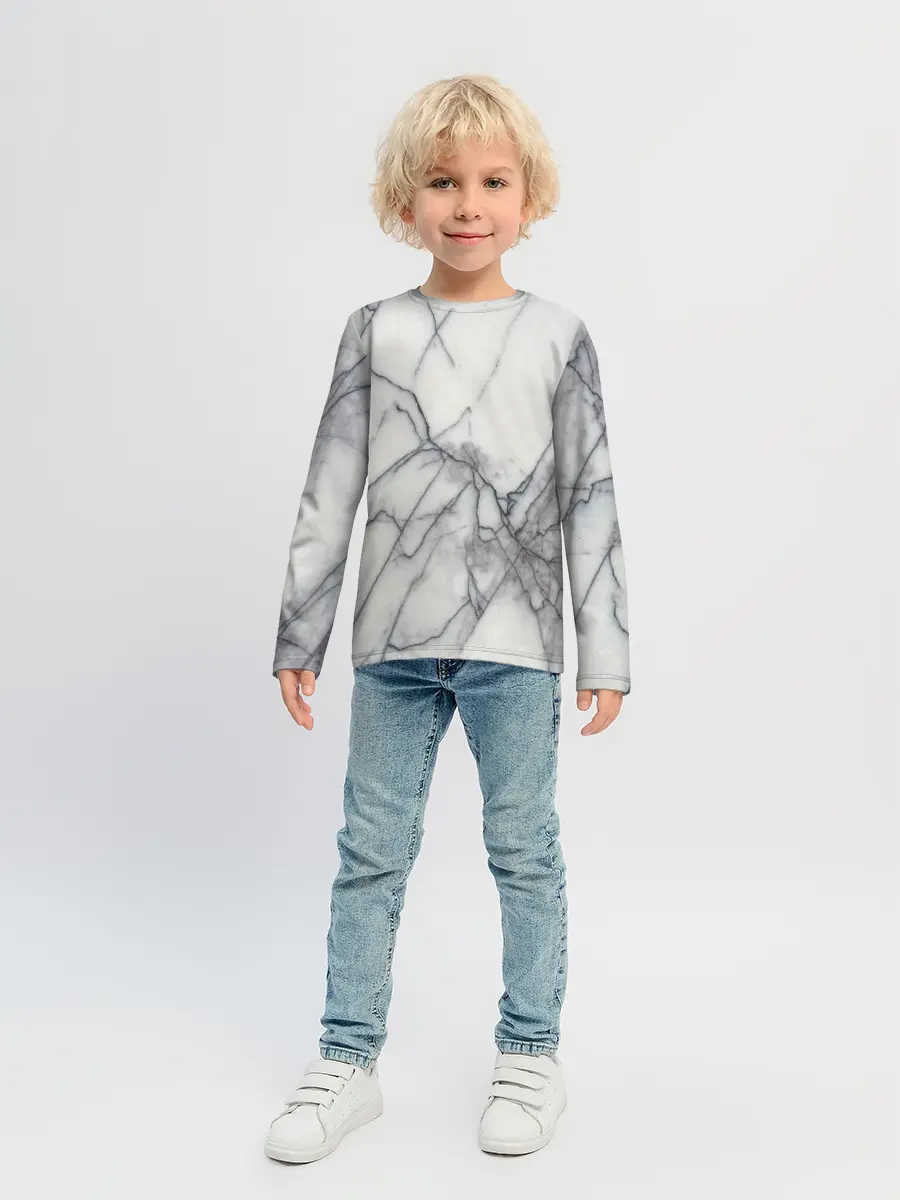 Детский лонгслив / Мрамор