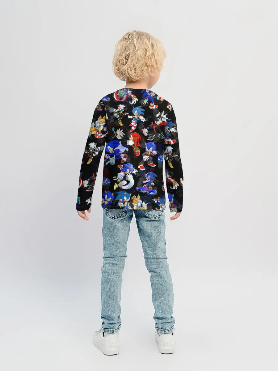 Детский лонгслив / Sonic паттерн