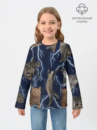 Детский лонгслив / Коты