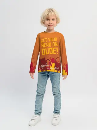 Детский лонгслив / Get your hero on DUDE