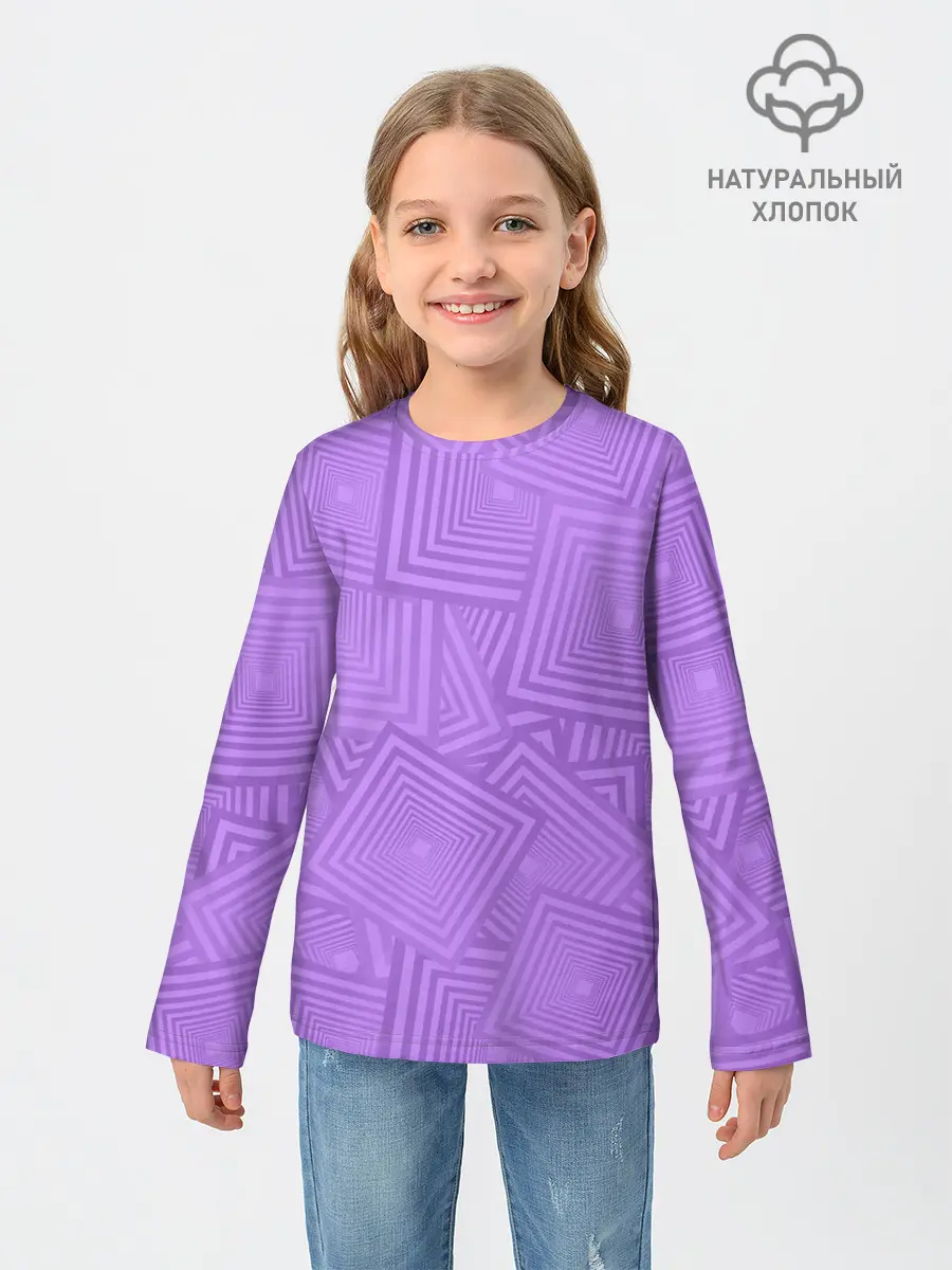 Детский лонгслив / Квадраты в квадратах