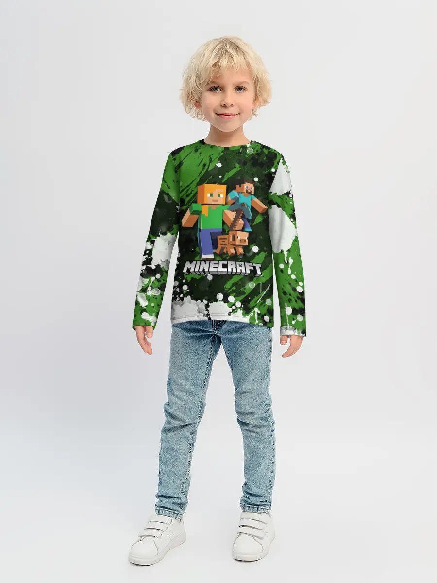 Детский лонгслив / Minecraft / Майнкрафт