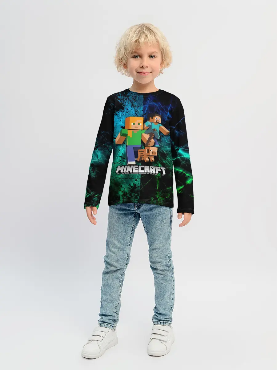 Детский лонгслив / Minecraft / Майнкрафт