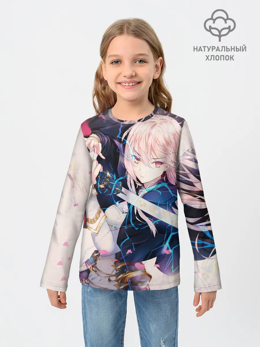 Детский лонгслив / Girl with katana