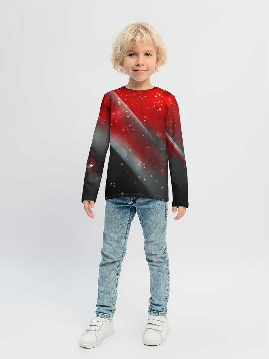 Детский лонгслив / Red & Black