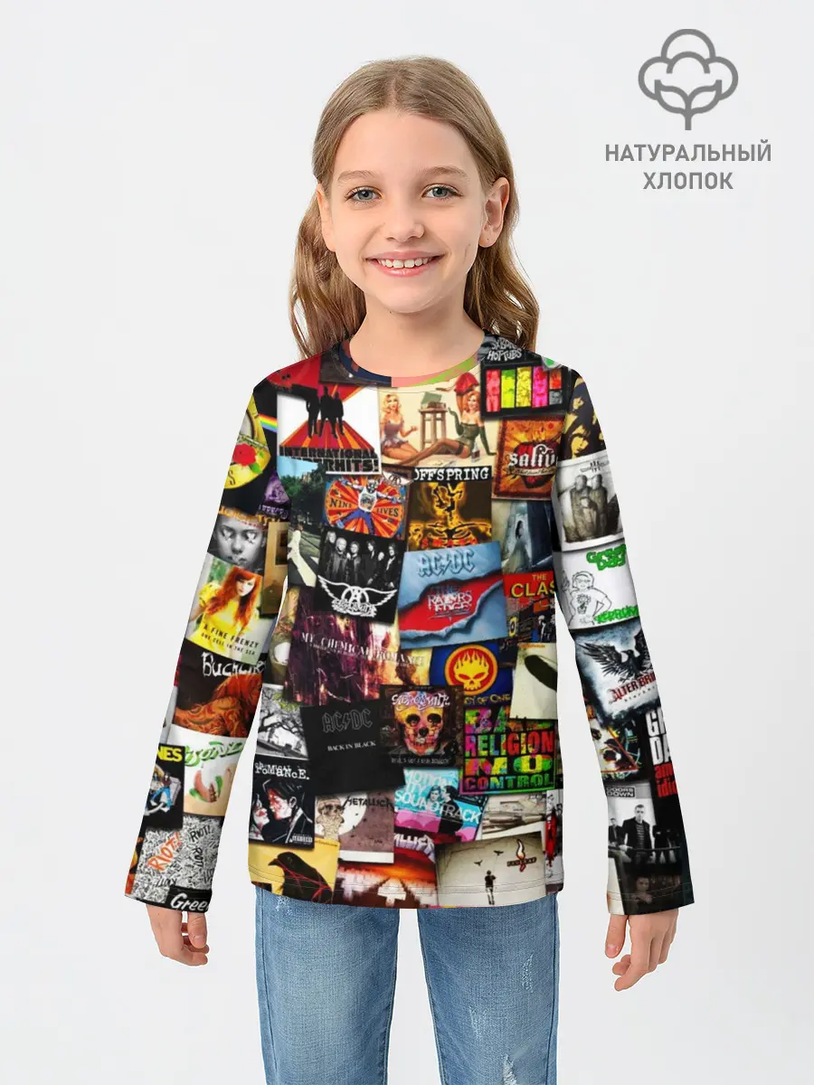 Детский лонгслив / Альбомы лучших РОК групп