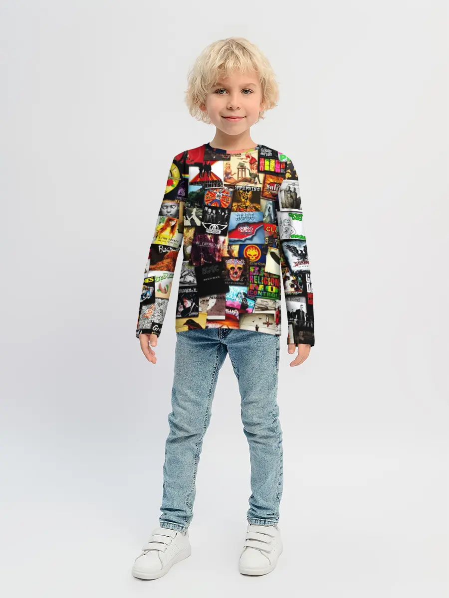 Детский лонгслив / Альбомы лучших РОК групп