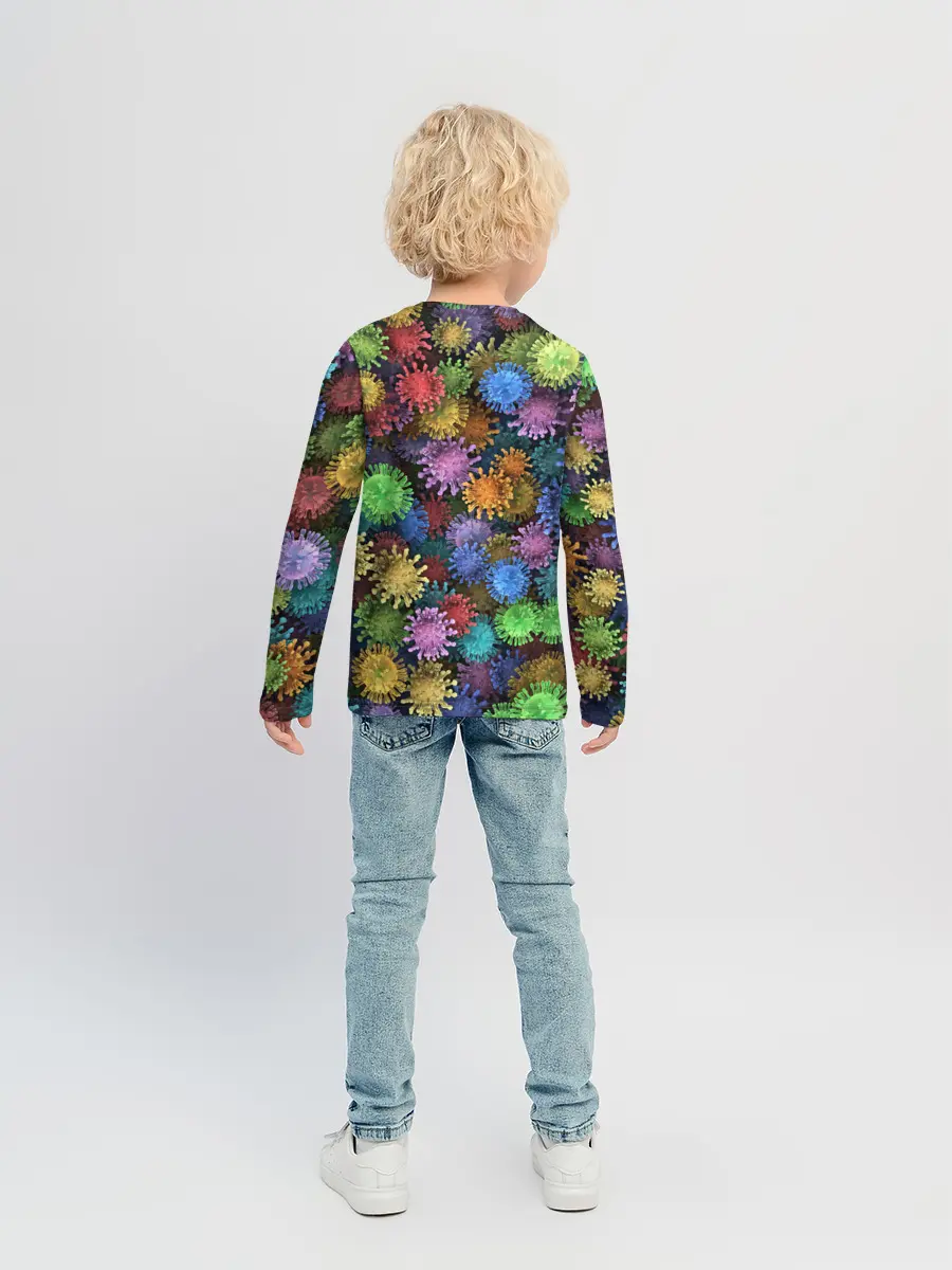 Детский лонгслив / Разноцветные вирусы