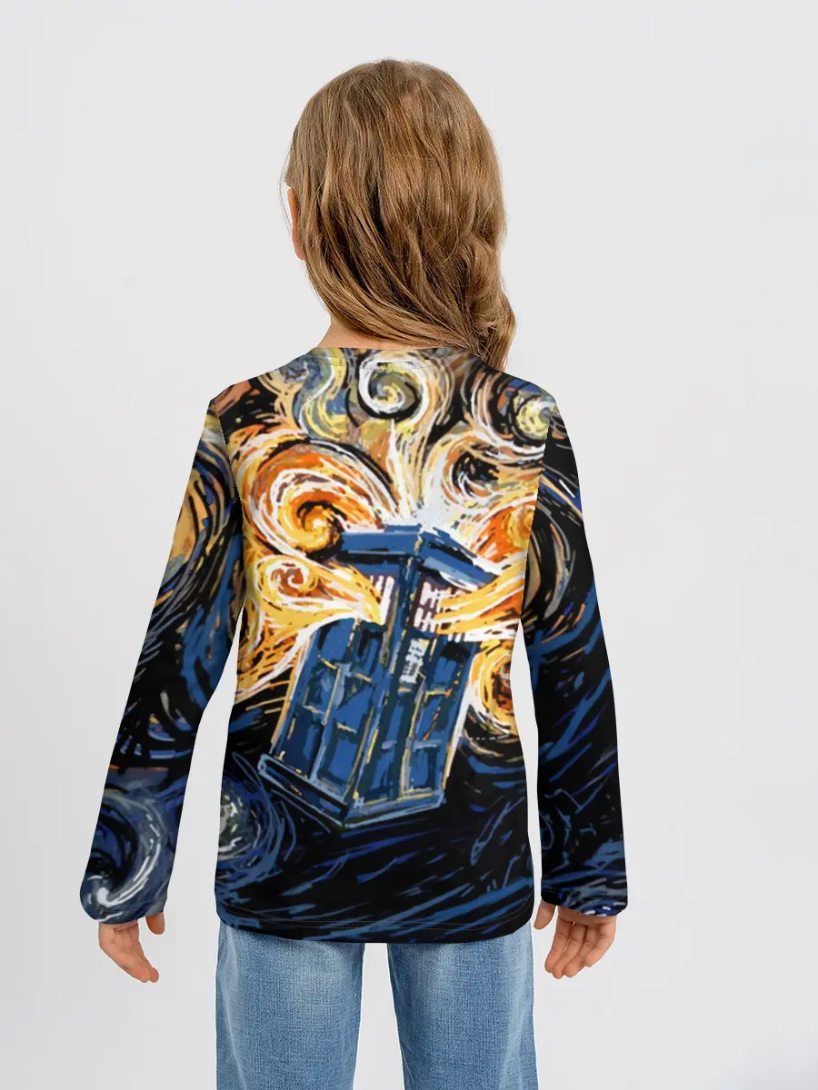 Детский лонгслив / Van Gogh Tardis