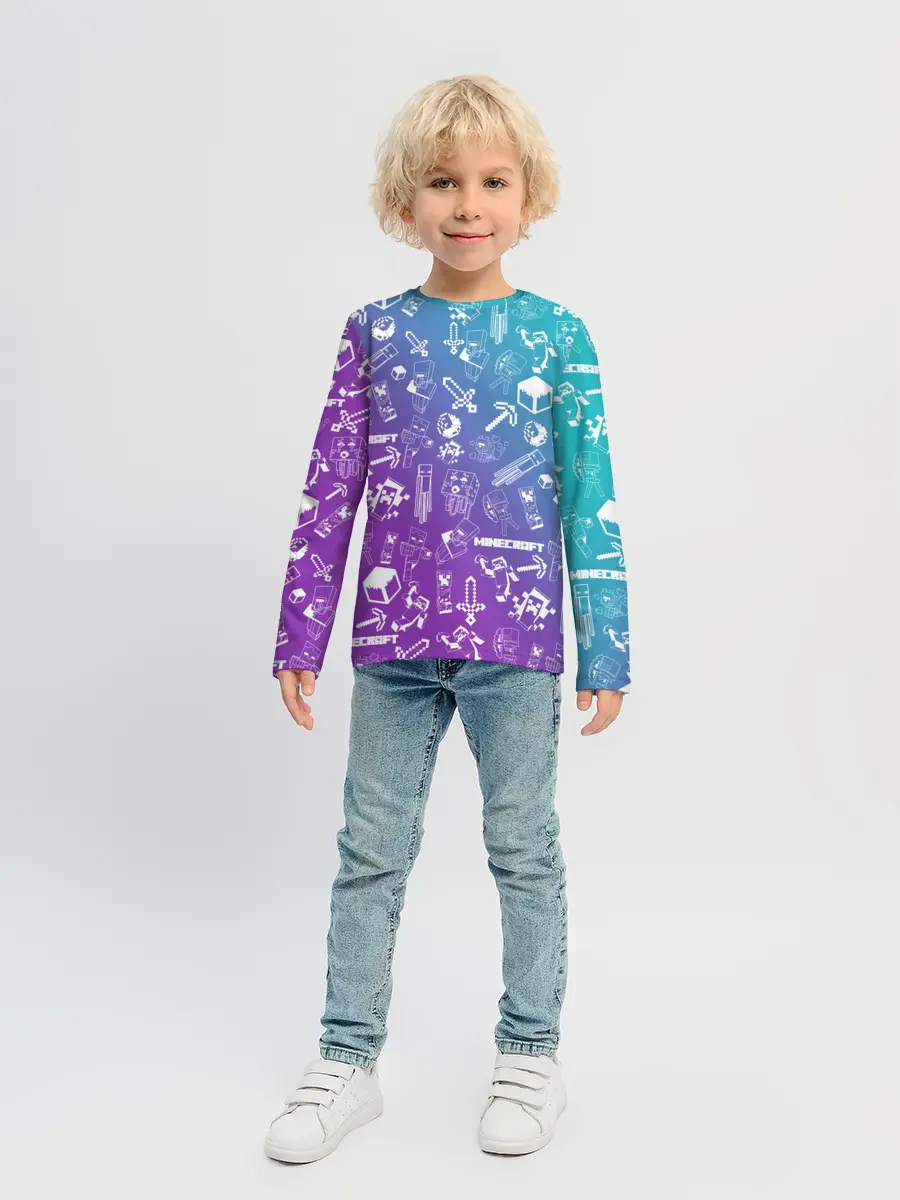 Детский лонгслив / Minecraft pattern