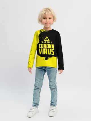 Детский лонгслив / Warning Coronavirus