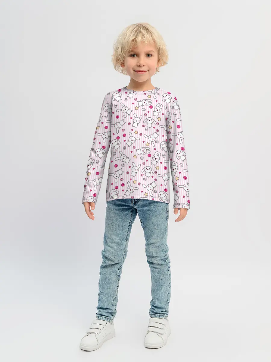Детский лонгслив / Зайчики