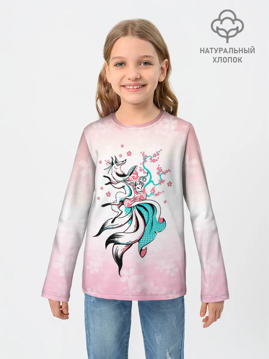Детский лонгслив / ЛИСА И САКУРА | FOX AND SAKURA