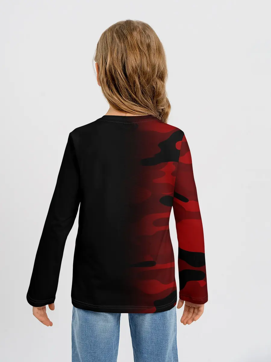 Детский лонгслив / RED BLACK MILITARY CAMO | КРАСНЫЙ КАМУФЛЯЖ