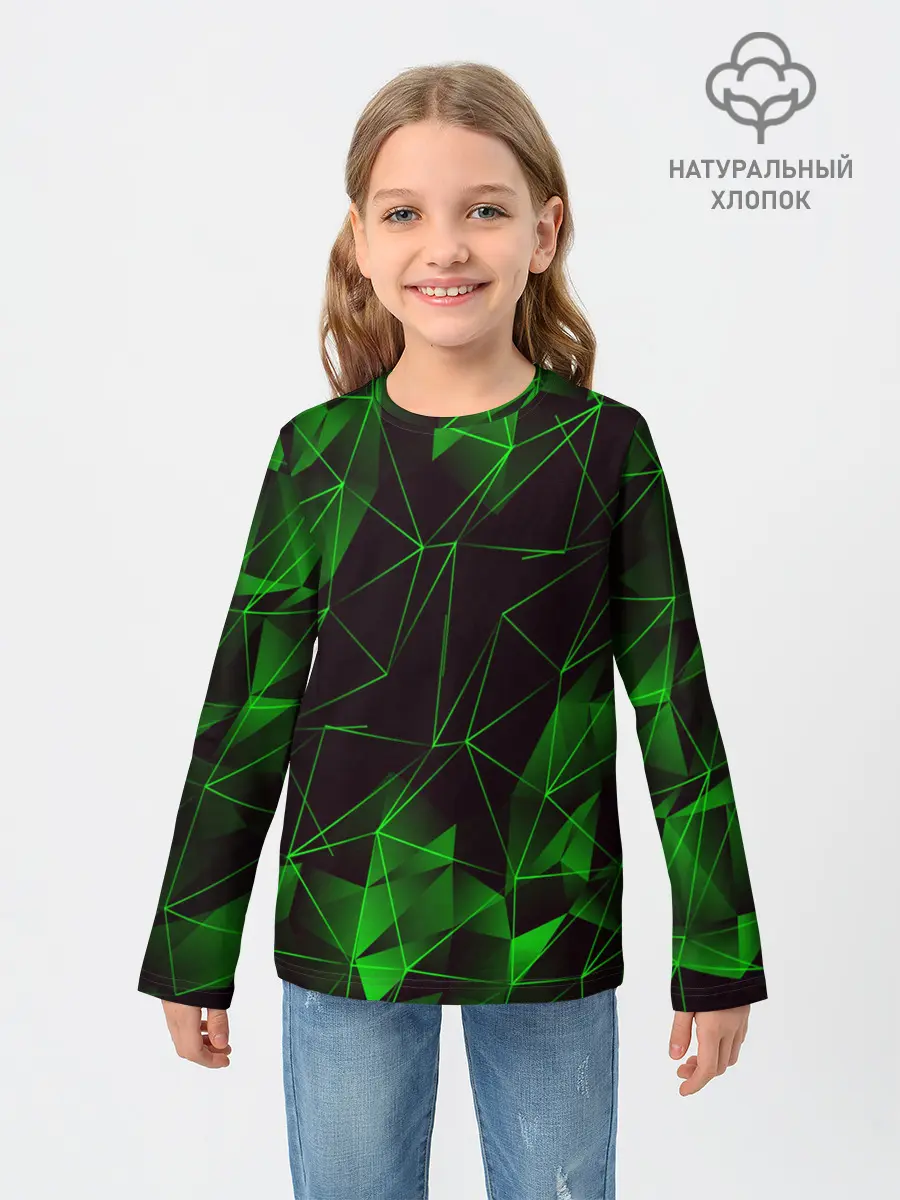 Детский лонгслив / GREEN STRIPES | ЗЕЛЕНАЯ ГЕОМЕТРИЯ