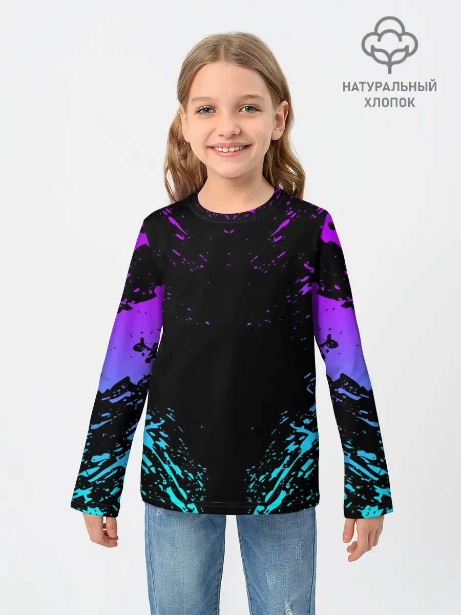 Детский лонгслив / НЕОНОВЫЕ БРЫЗГИ