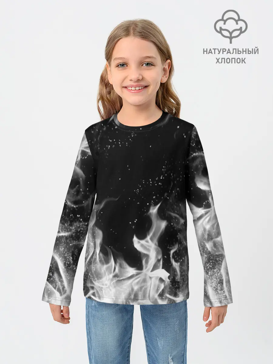 Детский лонгслив / БЕЛЫЙ ОГОНЬ | WHITE FIRE