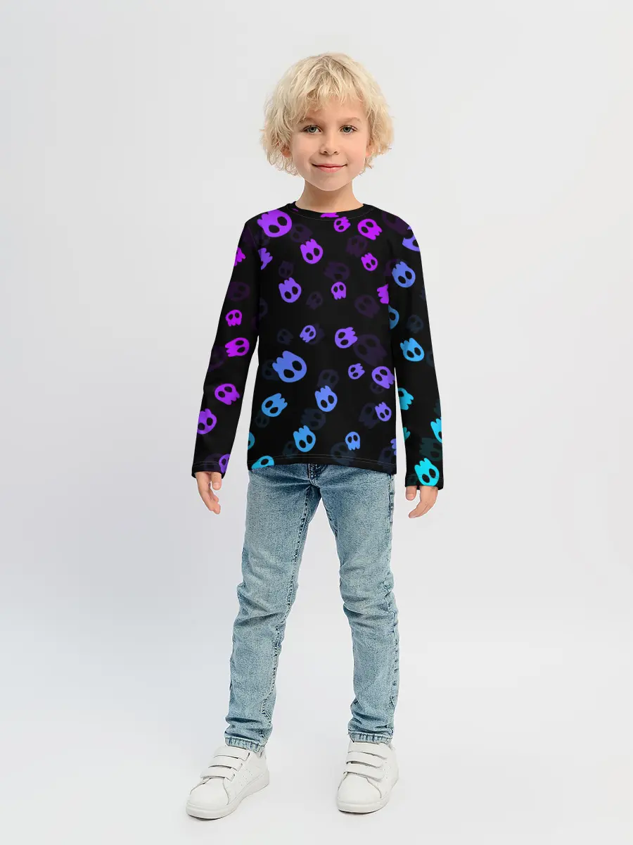 Детский лонгслив / НЕОНОВЫЕ ЧЕРЕПА