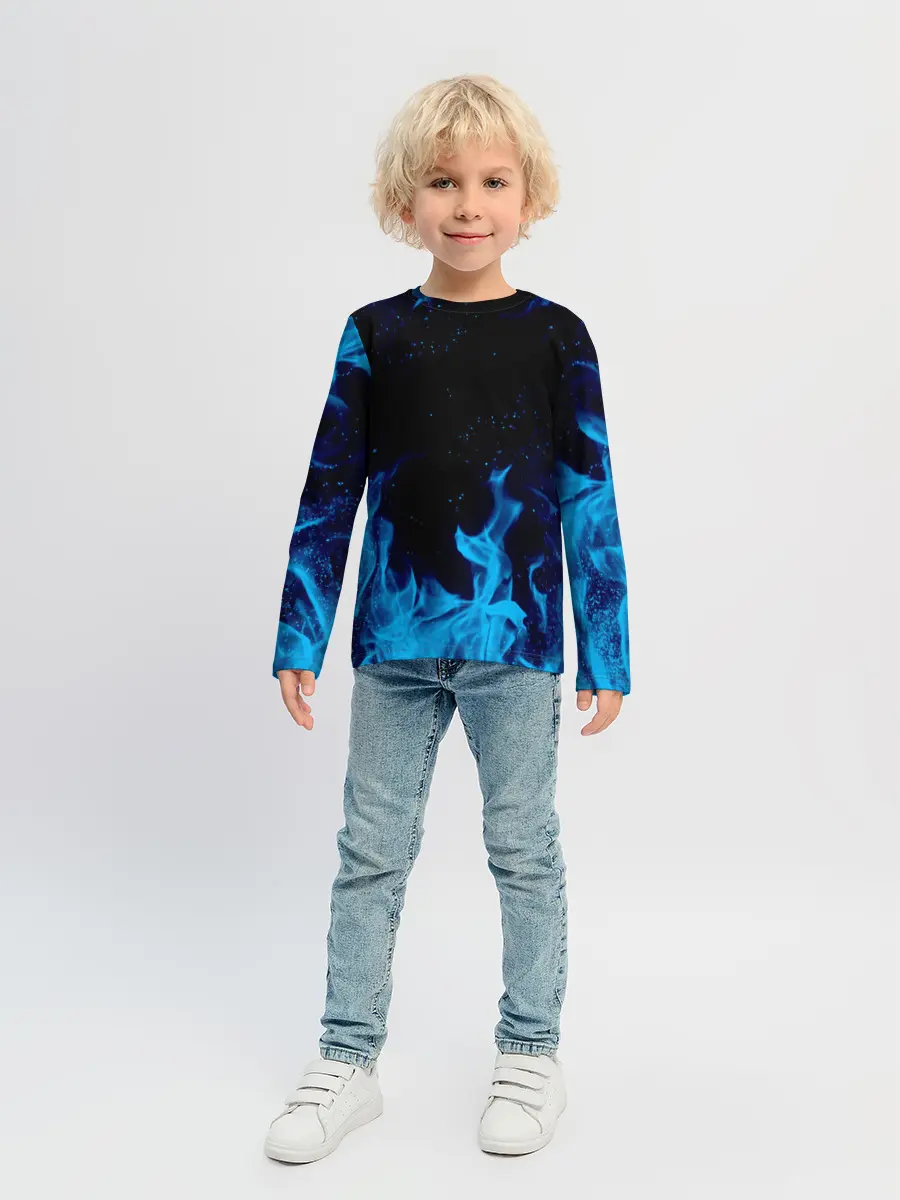 Детский лонгслив / СИНИЙ ОГОНЬ | BLUE FIRE
