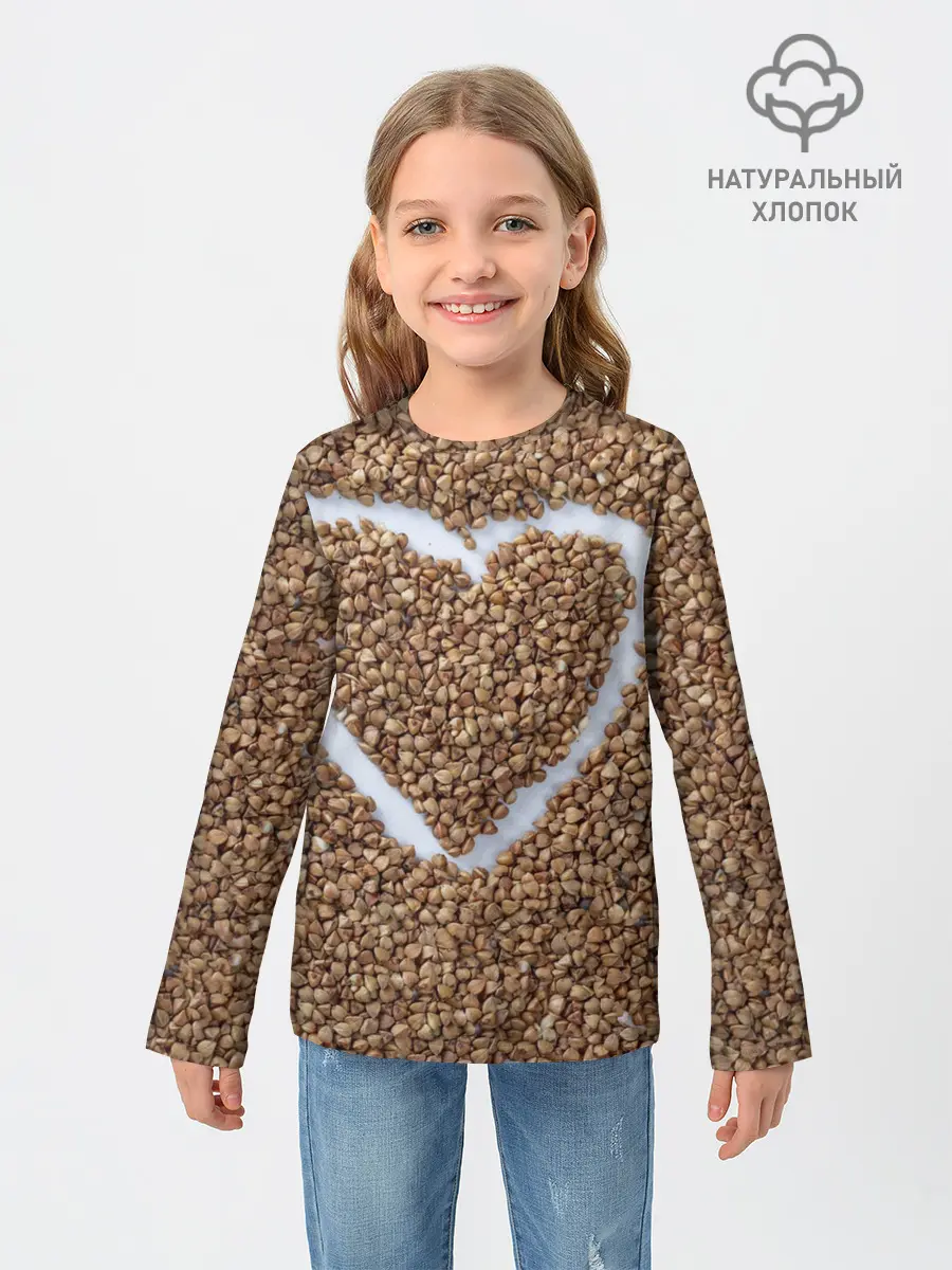 Детский лонгслив / i love гречка