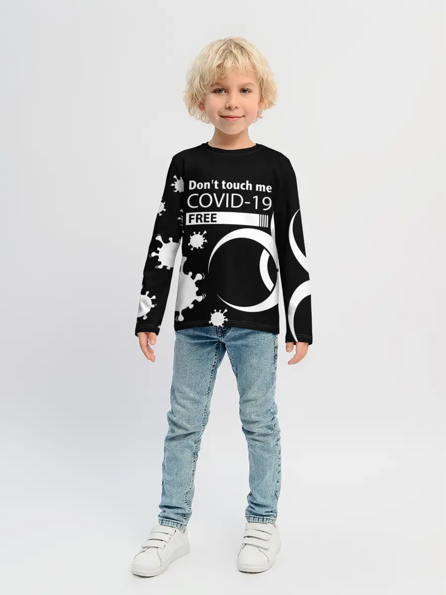 Детский лонгслив / Не трогай меня COVID-19