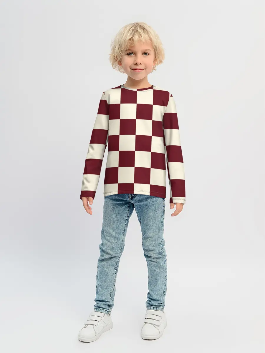 Детский лонгслив / Шахматка