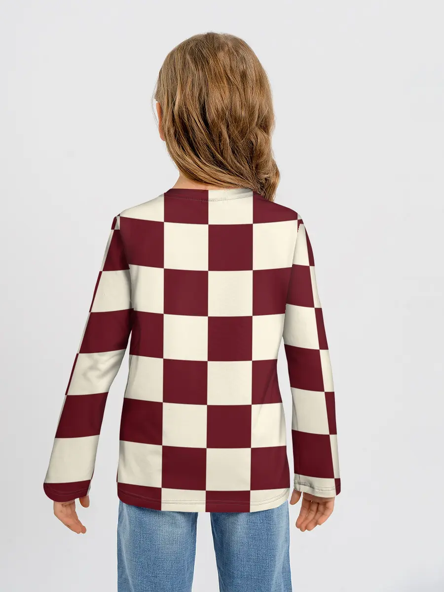 Детский лонгслив / Шахматка