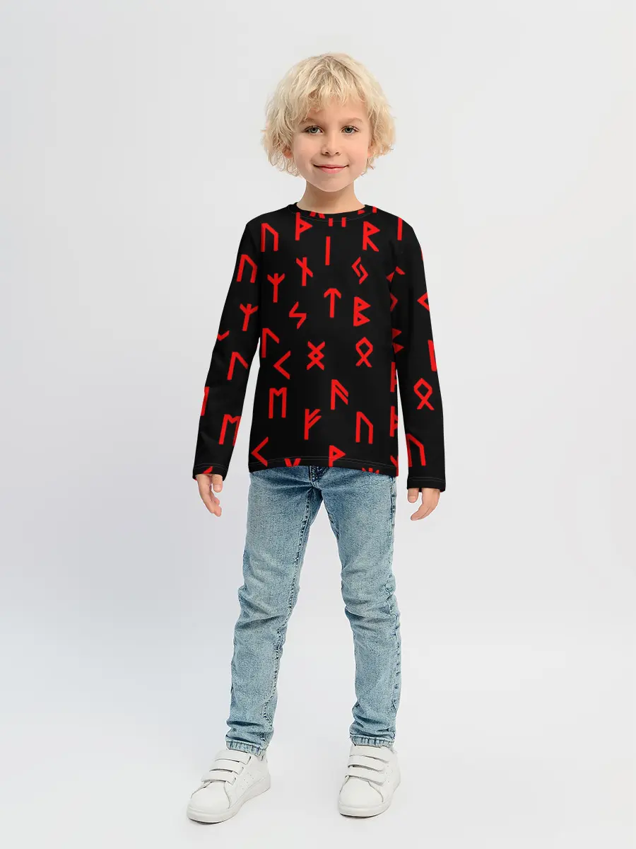 Детский лонгслив / КРАСНЫЕ РУНЫ