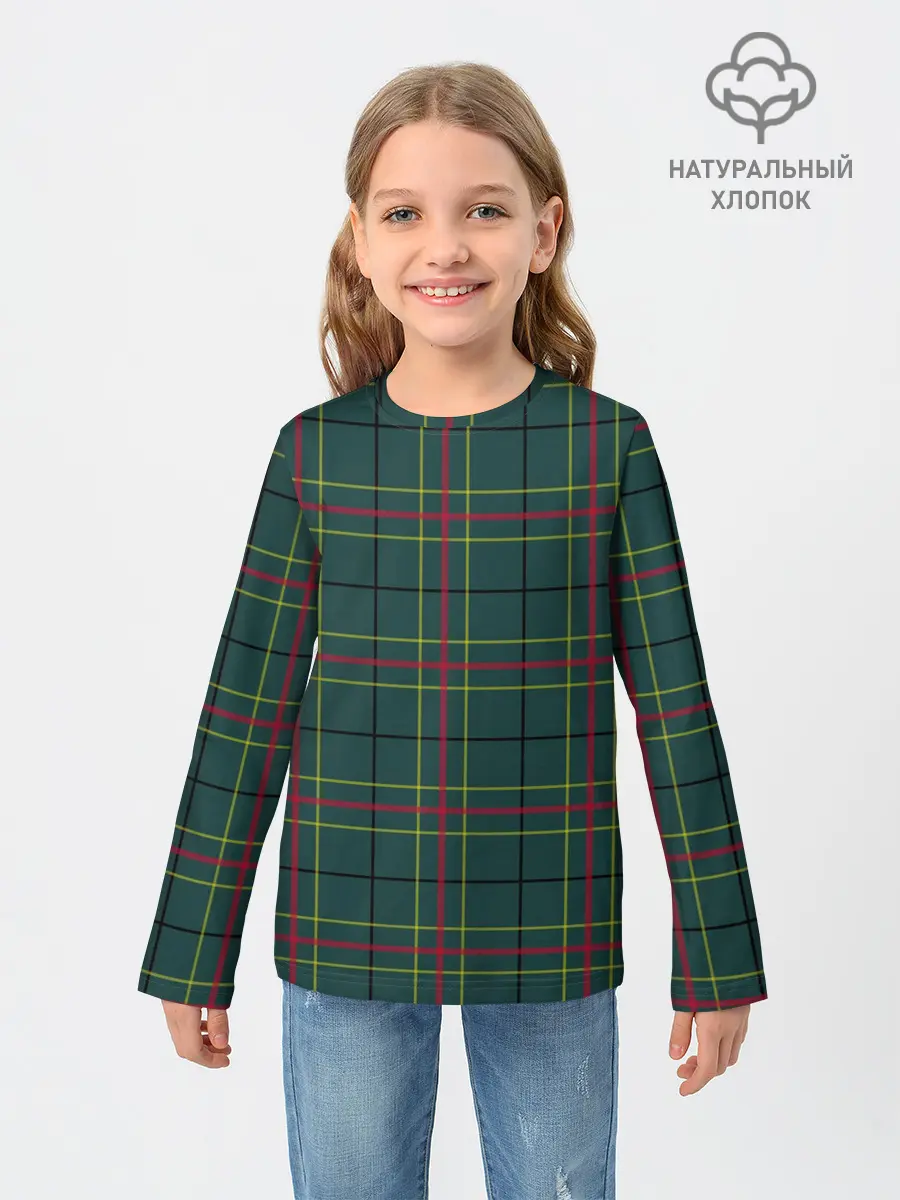 Детский лонгслив / Шотландка