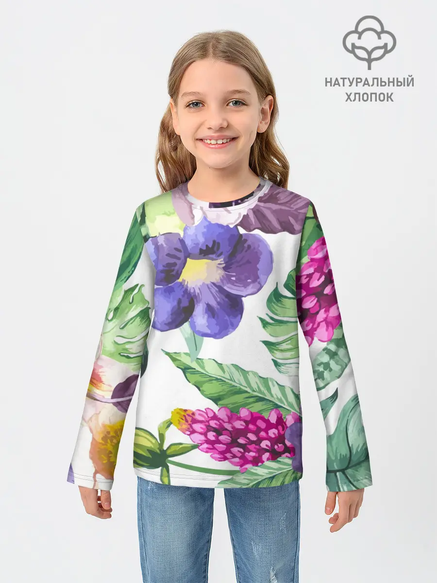 Детский лонгслив / Цветы