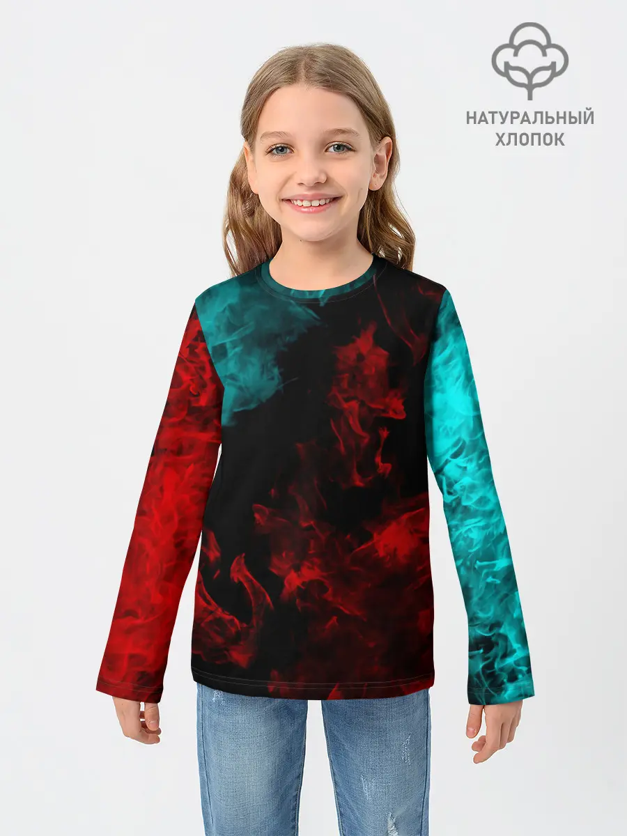 Детский лонгслив / НЕОНОВЫЙ ОГОНЬ