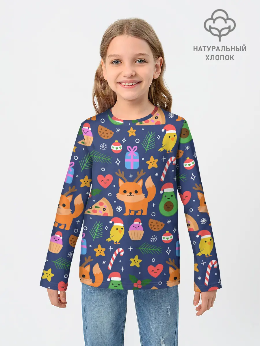 Детский лонгслив / Новогодний макет