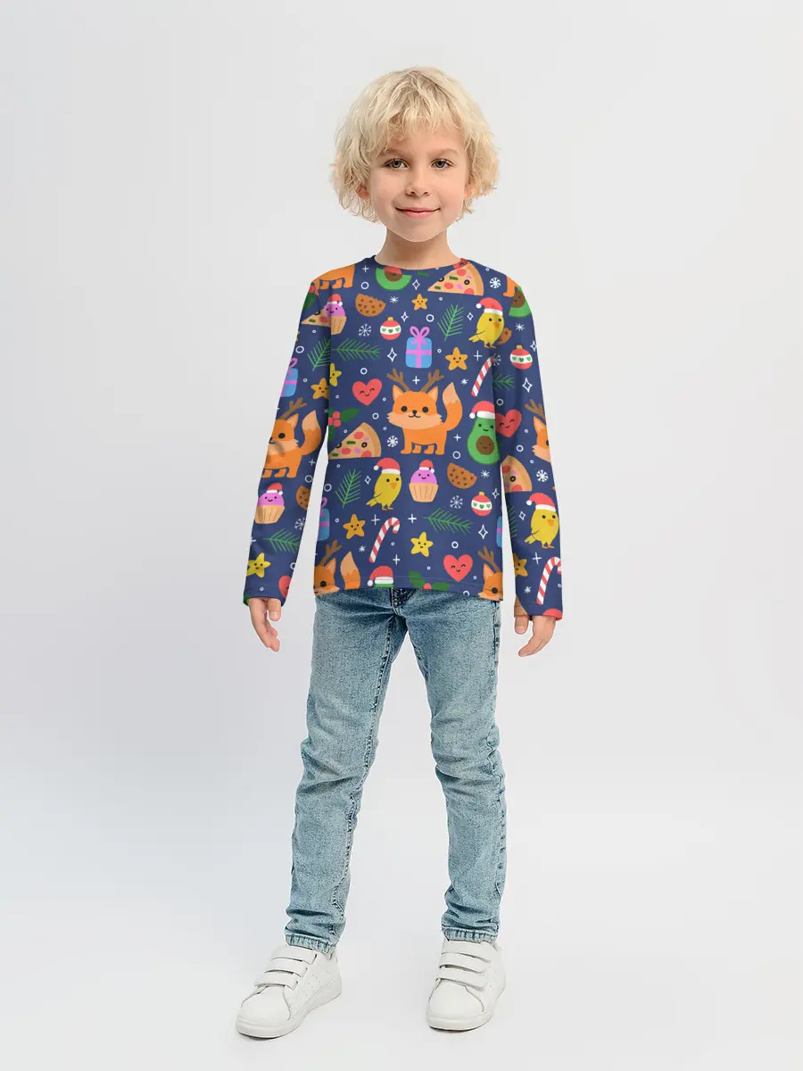 Детский лонгслив / Новогодний макет