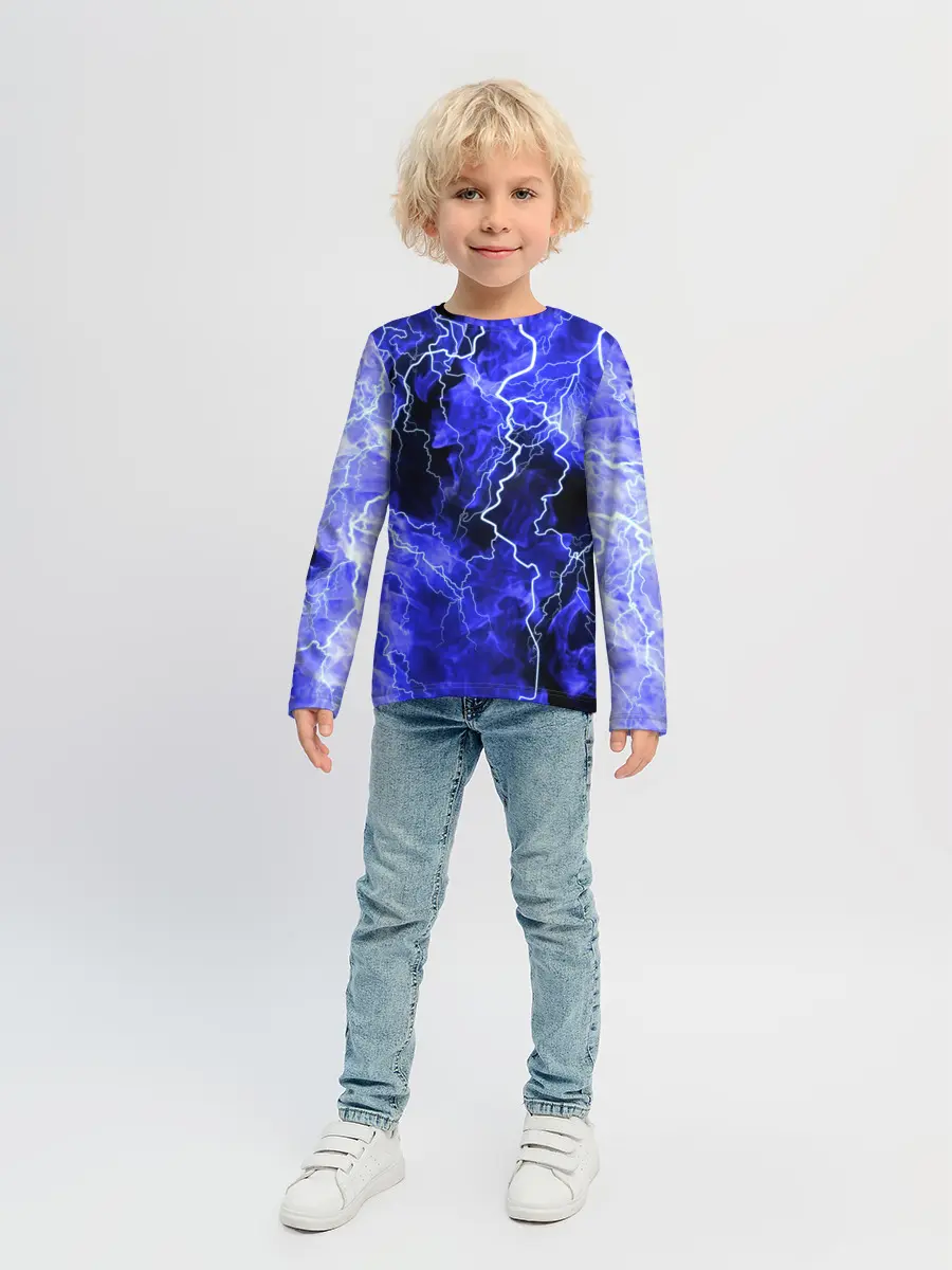 Детский лонгслив / МОЛНИЯ BLUE