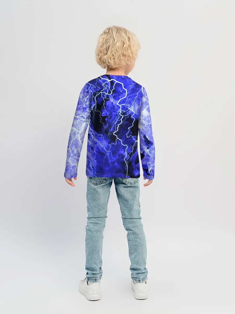 Детский лонгслив / МОЛНИЯ BLUE