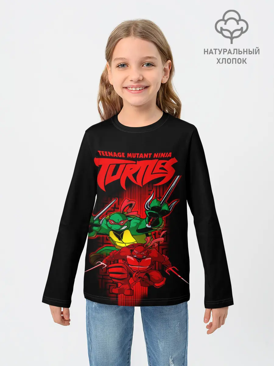 Детский лонгслив / Черепашки - ниндзя Рафаэль