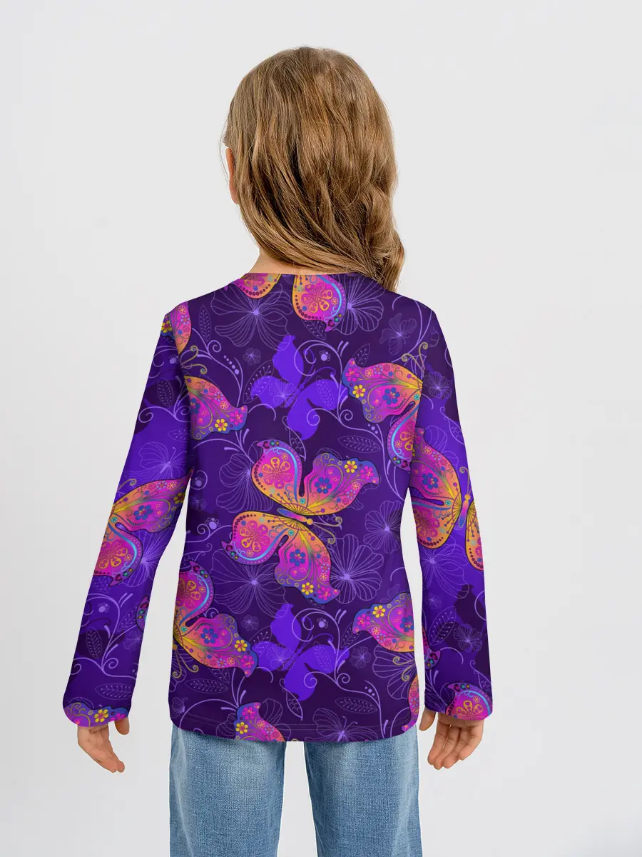 Детский лонгслив / БАБОЧКИ ПАТТЕРН | BUTTERFLY PATTERN