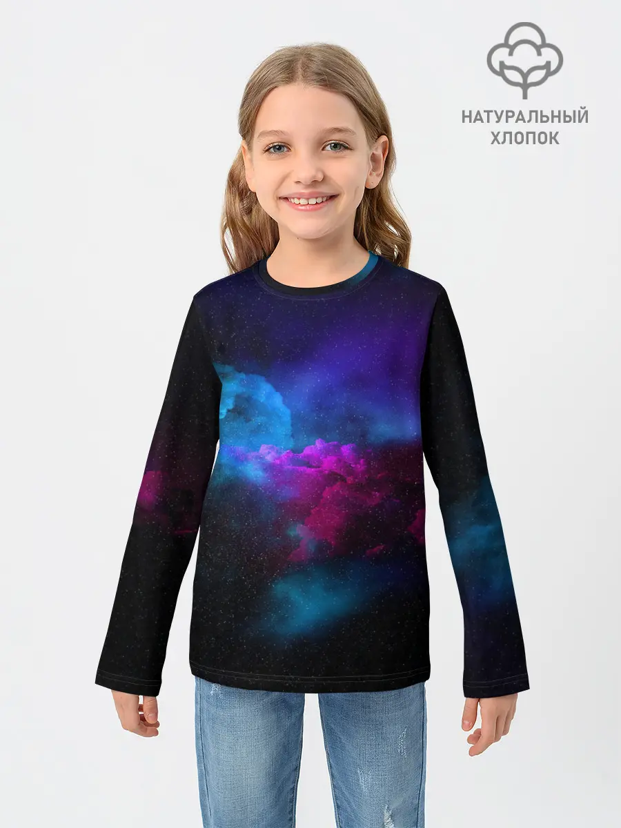 Детский лонгслив / НЕОН КОСМОС