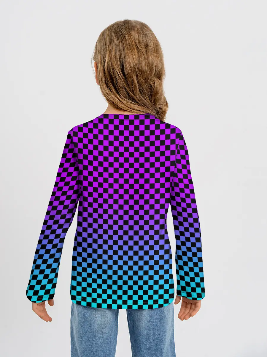 Детский лонгслив / НЕОНОВАЯ ШАХМАТКА