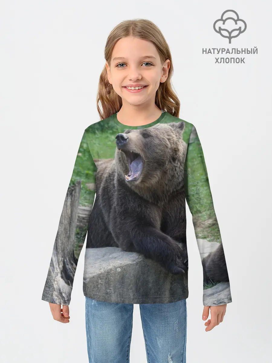 Детский лонгслив / Медведь