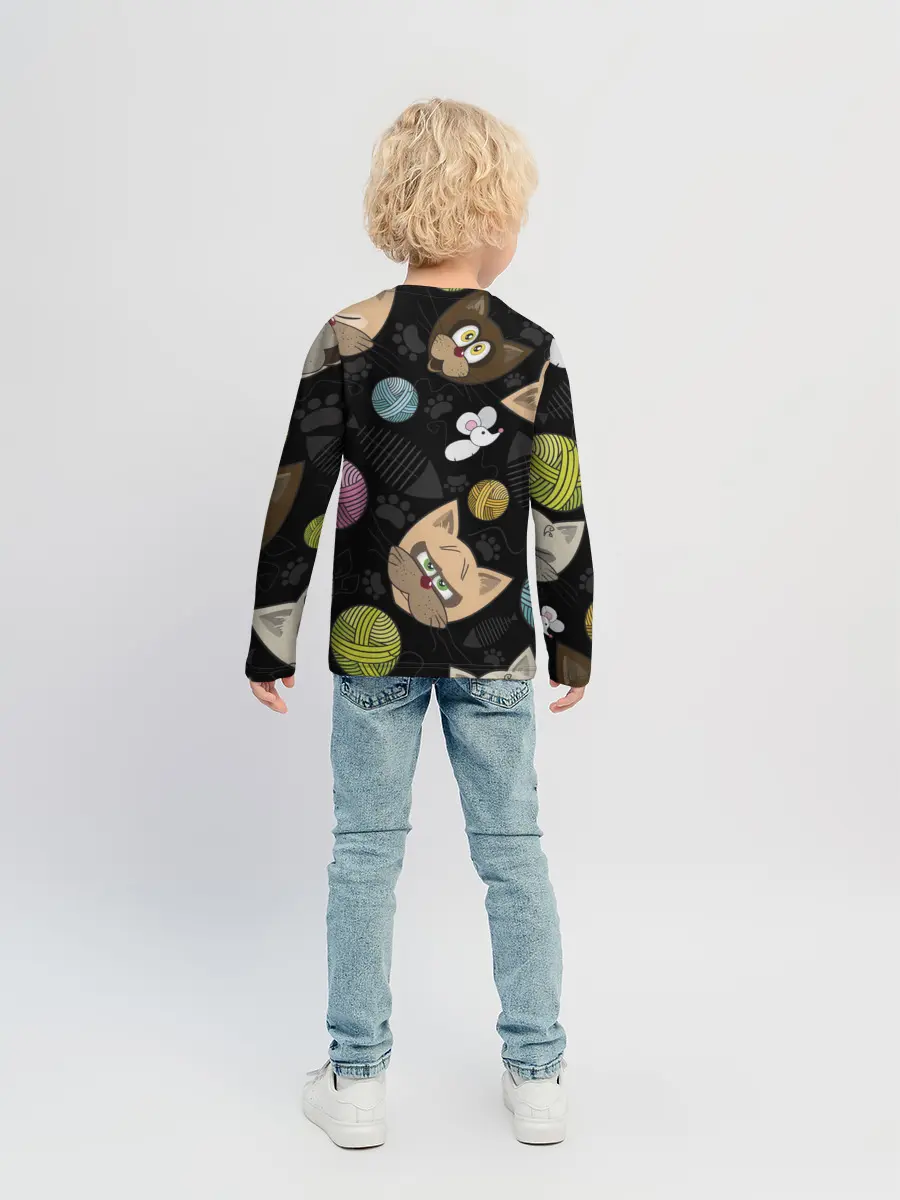 Детский лонгслив / Злой кот.