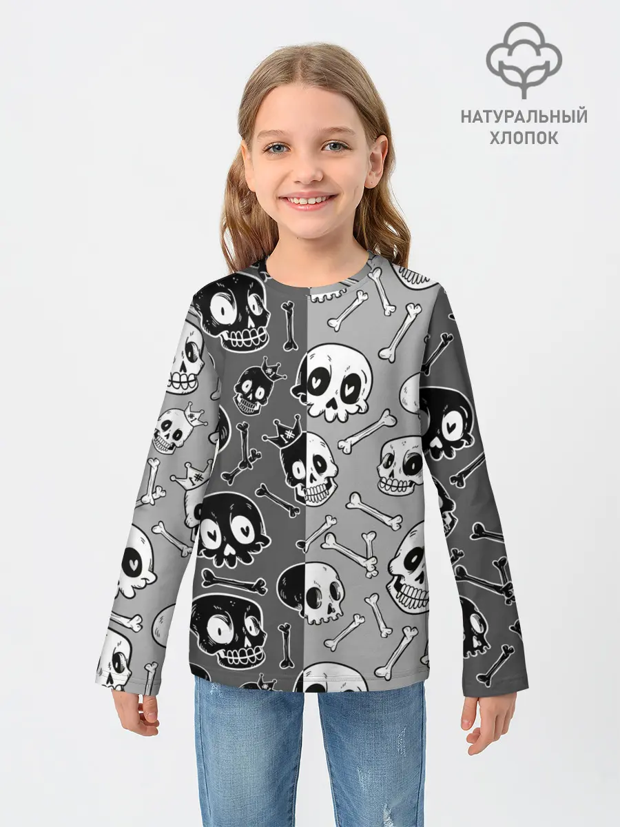 Детский лонгслив / Черепа