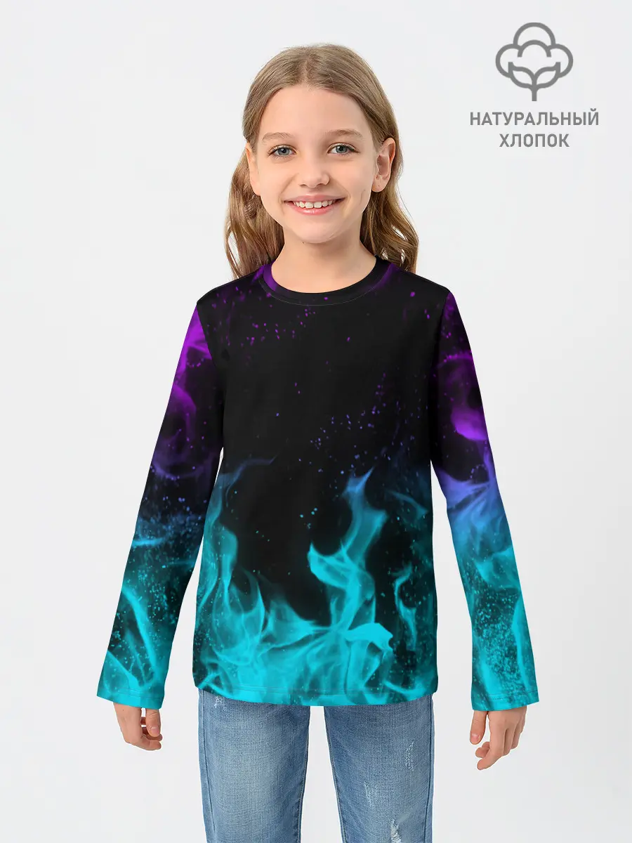 Детский лонгслив / НЕОНОВЫЙ ОГОНЬ | NEON FIRE
