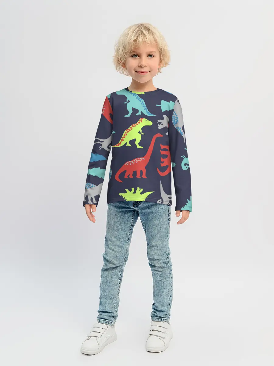 Детский лонгслив / Динозавры