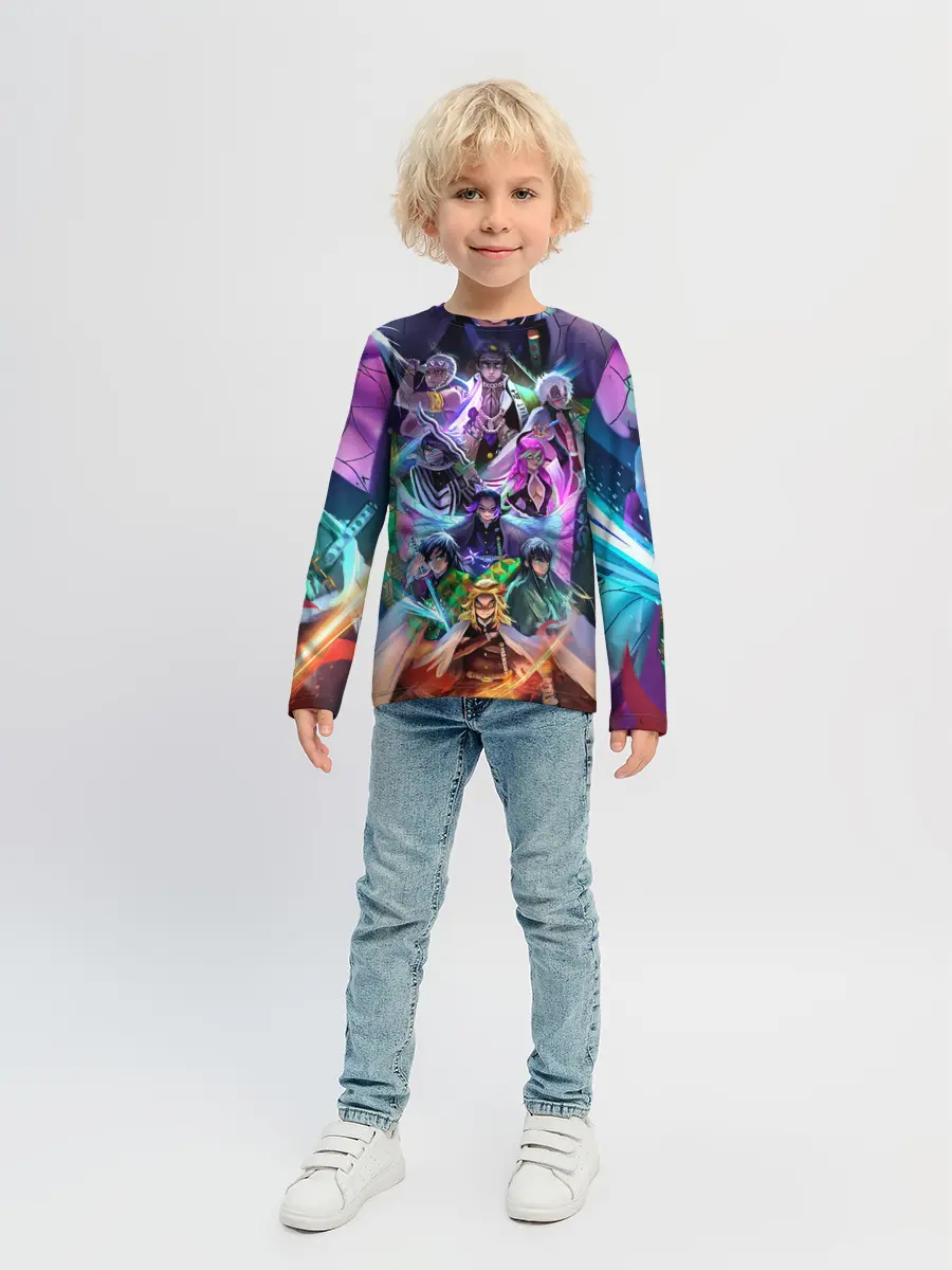 Детский лонгслив / Герои Demon Slayer постер