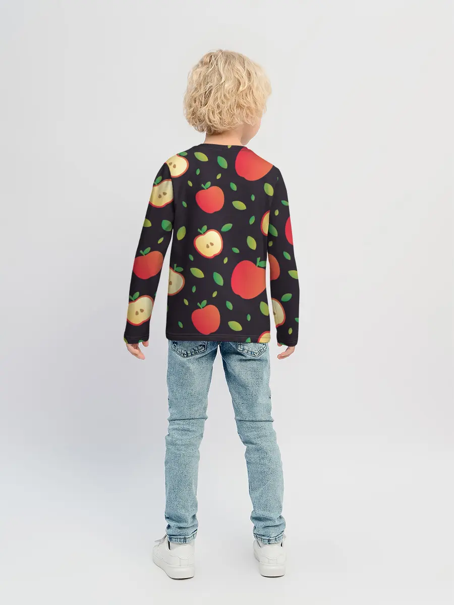 Детский лонгслив / Яблочный узор
