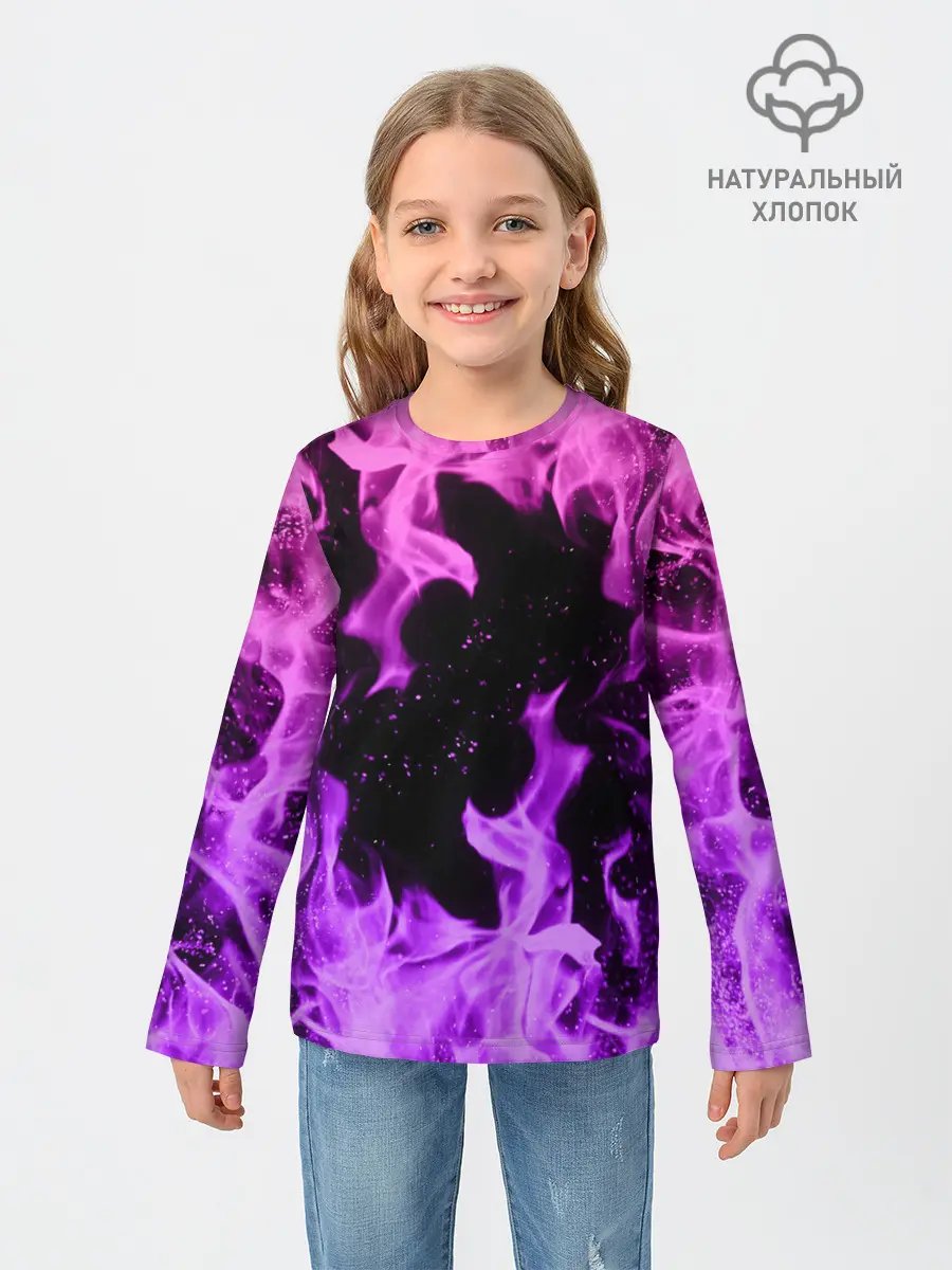 Детский лонгслив / ЦВЕТНОЙ ОГОНЬ | NEON FIRE