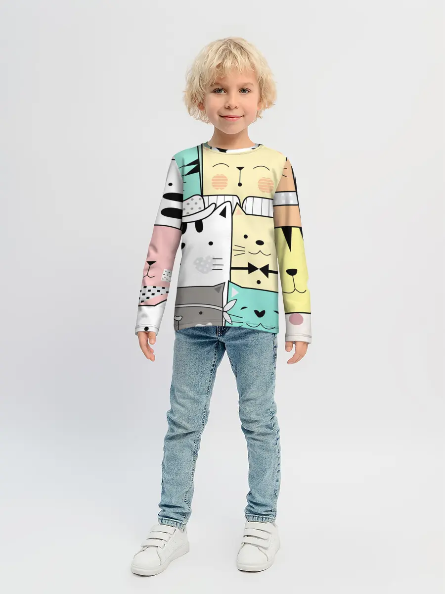 Детский лонгслив / ДЕЛОВЫЕ КОТЕЙКИ | ЛЮБЛЮ КОТОВ
